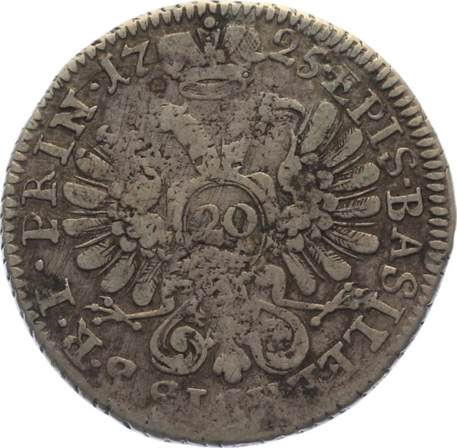 Basel - Bistum 20 Kreuzer 1725 - Johann Konrad II, 1705-1737